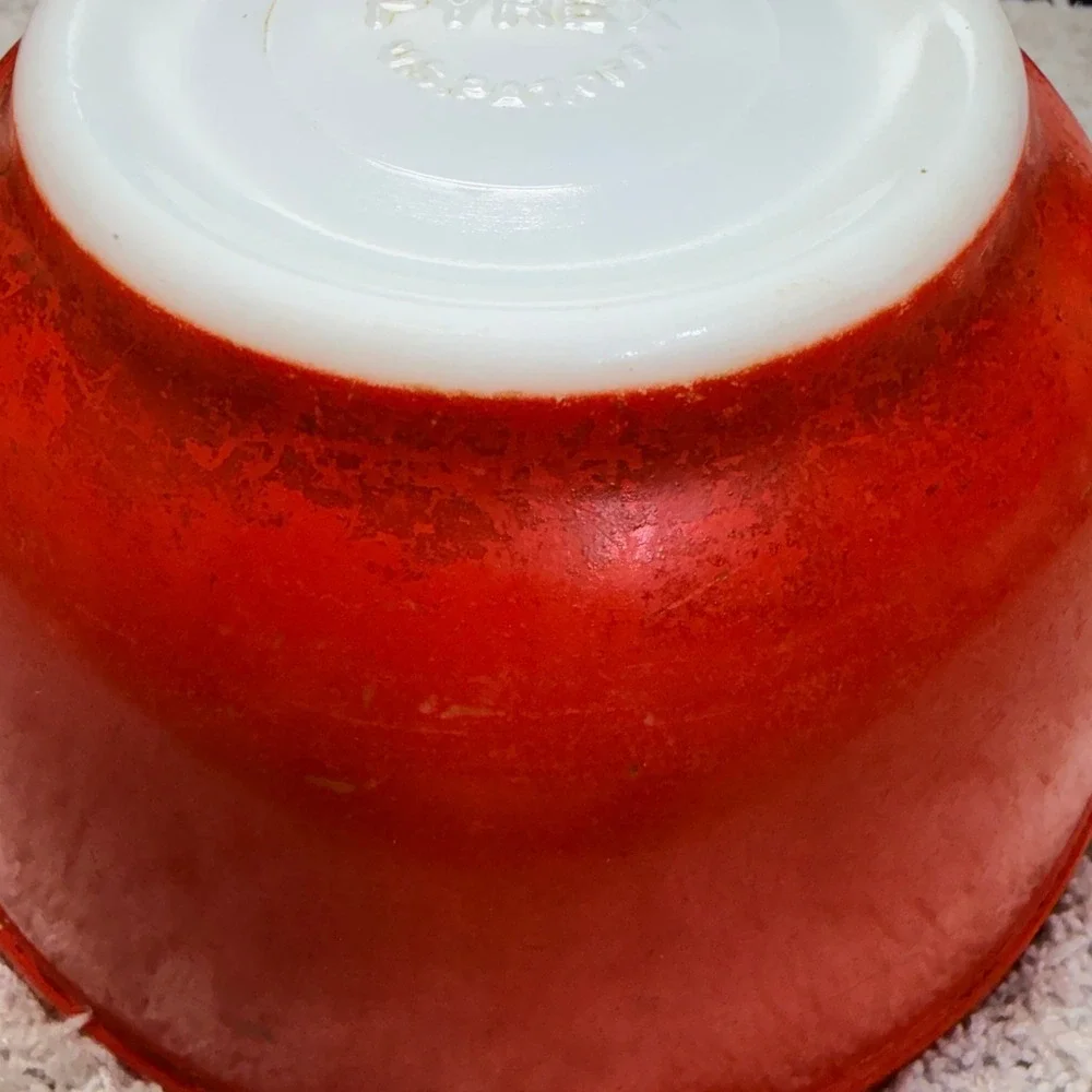 Vintage Pyrex Primary Red  Mixing Bowl 8.5